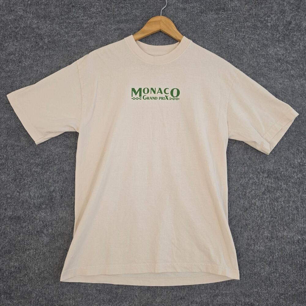 Bad Bunny Shirt Mens Medium Monaco Grand Prix Beige Most Wanted Tour Tee Concert